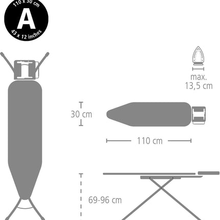 Brabantia Strijkplank A 110x30 cm - Soothing Sea