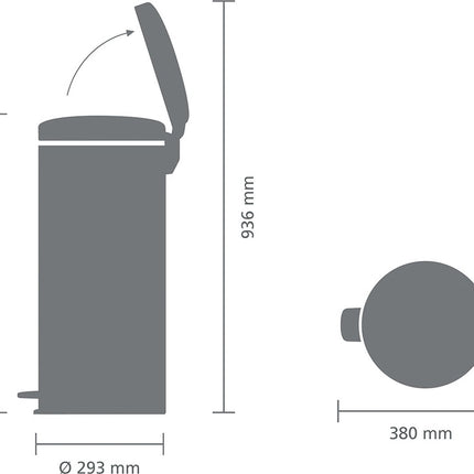 Brabantia Newlcon Pedaalemmer 30 Liter - Soft Beige
