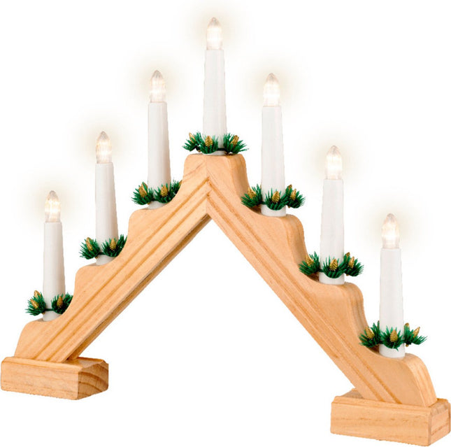 LED raamverlichting- 7 lamps - 39,5xh.32x4,8 cm - naturel+warm wit