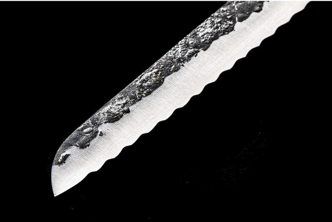 Forged Olive Universeel mes gekarteld