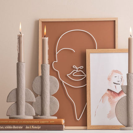 Present Time Candle holder Half Bubble polyresin - ivory