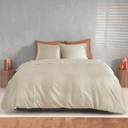 Heckettlane Dekbedovertrek Percalle, Cool beige, 240x200/220 cm