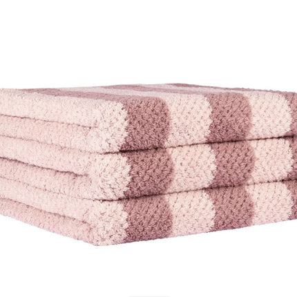 Cawo Handdoek Pure Stripes 50/100 cm vintage rose