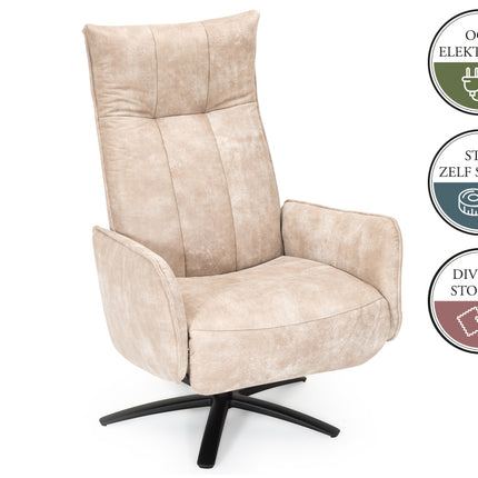 HK Fauteuil LIEKE 3 motoren + gaslift poot Polaris Greige PBV9