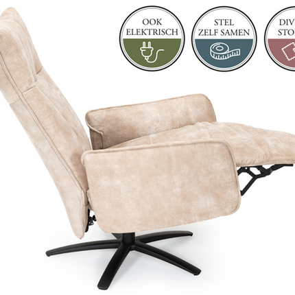 HK Fauteuil LIEKE 3 motoren + gaslift poot Polaris Greige PBV9