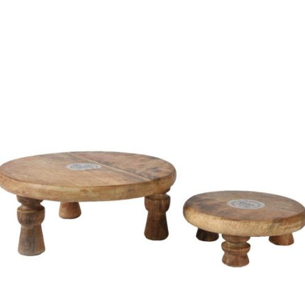 Bord mangohout - Ø25x8cm - naturel