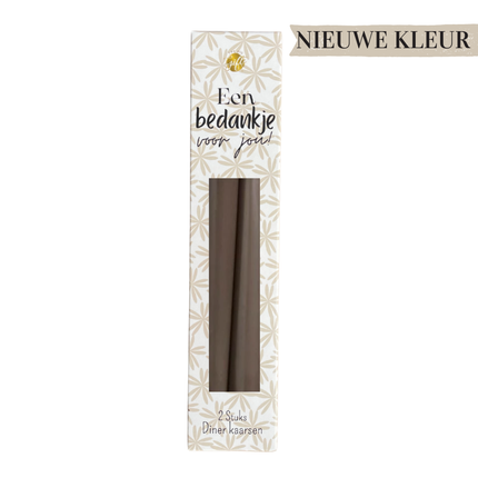 The Big Gifts Dinerkaarsen - Bedankje Voor Jou, Wit, 24 cm