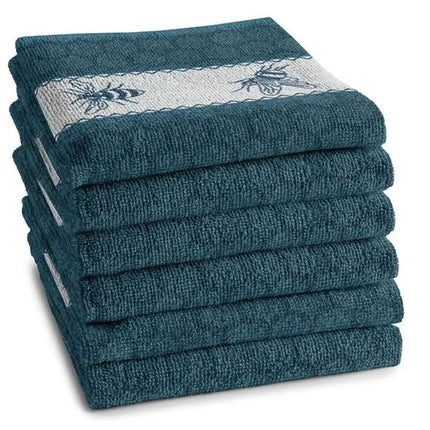 DDDDD Theedoek Bees 60x65 cm - petrol