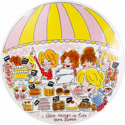 Blond Amsterdam Even Bijkletsen Taartplateau - streep cakeplate