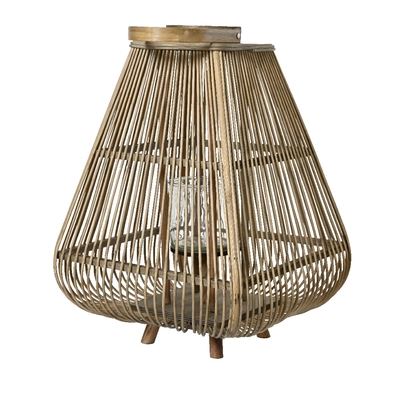 Lantaarn Bamboe 33x48cm naturel/grijs