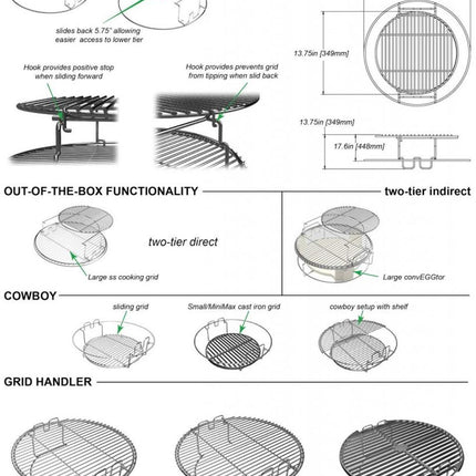 Big Green Egg 2 Piece Multi Level Rack Large