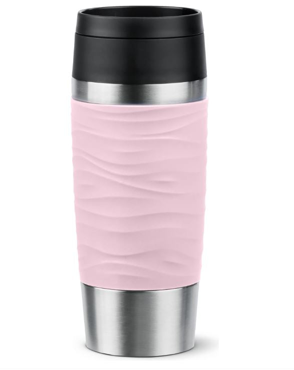 Emsa Travel Mug Classic Waves Isoleerbeker 0.36 L - RVS/roze