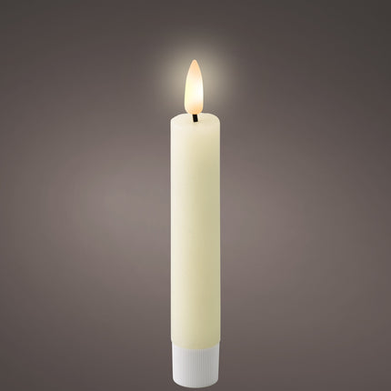 Lumineo LED dinerkaars wax - 2,2x14,5cm - creme