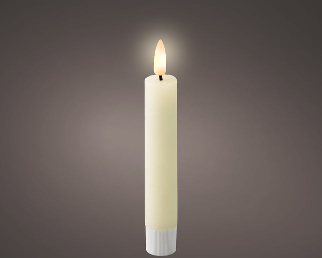 Lumineo LED dinerkaars wax - 2,2x14,5cm - creme