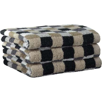 Cawö Life Style Block gastendoek - kiezel