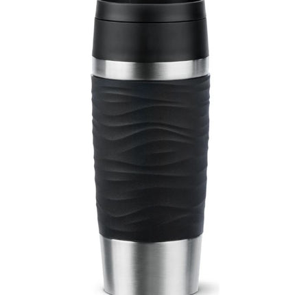 Emsa Travel Mug Classic Waves Isoleerbeker 0.36 L - RVS/zwart