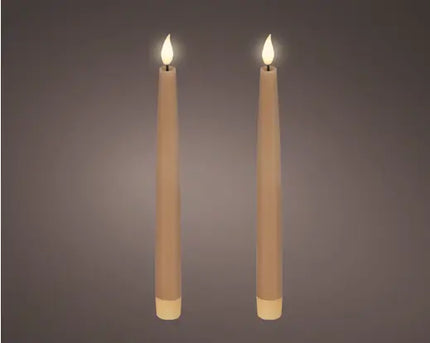 Dinerkaars LED real voor binnen - 2 stuks - 24,5 x 2 cm - Bruin