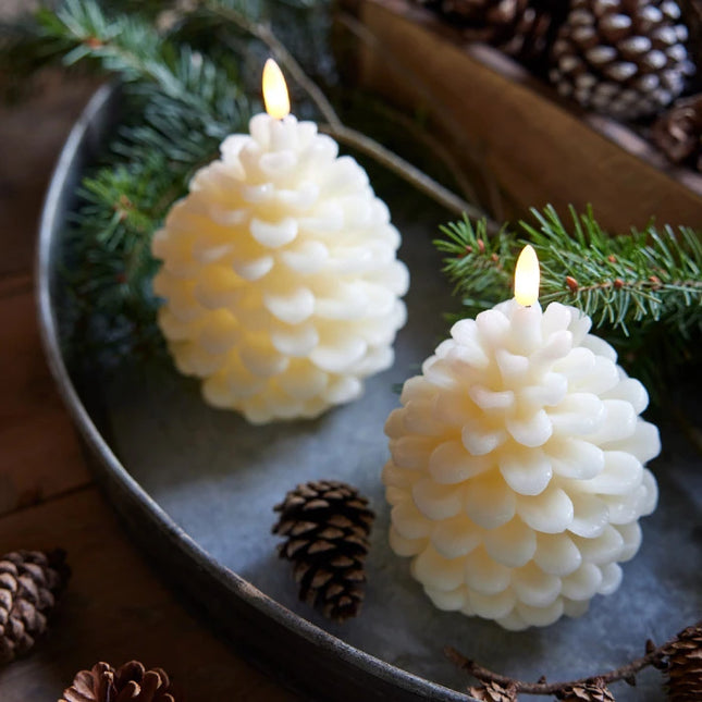 Lumineo LED kaars wax - 7,2xh.10,5cm - bruin