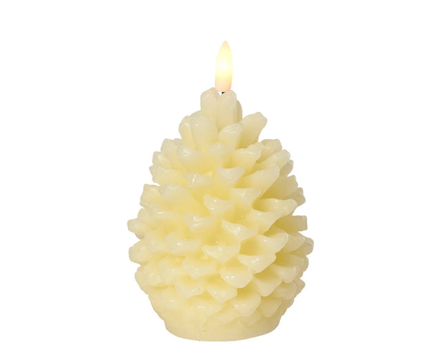 Lumineo LED kaars wax - 7,2xh.10,5cm - bruin