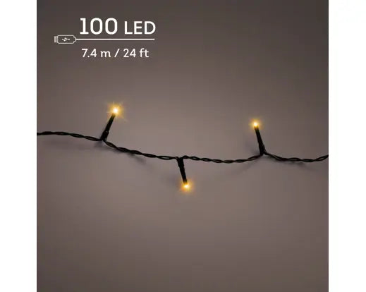 Lumineo LED Duracharge/oplaadbare Basic Lights  - 7,43 meter - 100 lamps - Klassiek Warm