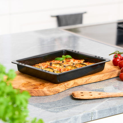 Habonne Ovenschaal Emaille 28,5x23x4 cm Zwart