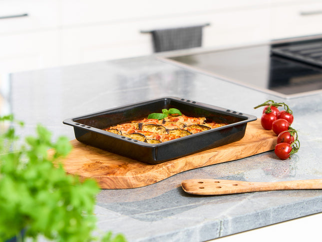 Habonne Ovenschaal Emaille 28,5x23x4 cm Zwart