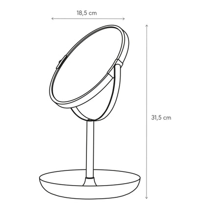 Sealskin BRIX Make-up spiegel 5x, met schaaltje eronder