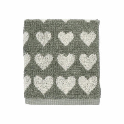 Bunzlau Castle Keukendoek Hearts - Dark Green