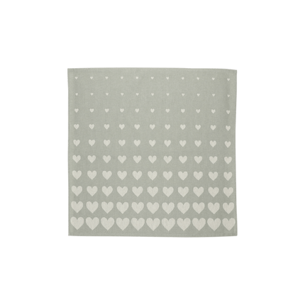 Bunzlau Castle Theedoek Hearts - Dark Green, 100% Biologisch Katoen