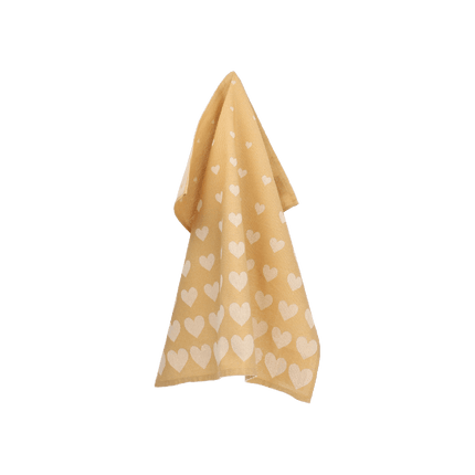 Bunzlau Castle Theedoek Hearts - Yellow