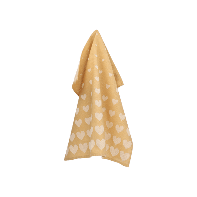 Bunzlau Castle Theedoek Hearts - Yellow