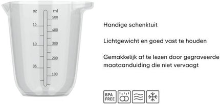 Mepal Chef It Maatbeker 500 ml - transparant