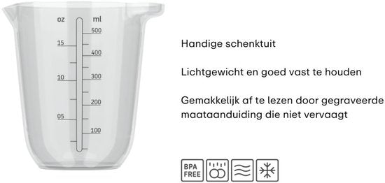 Mepal Chef It Maatbeker 500 ml - transparant