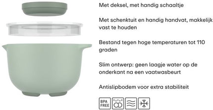Mepal Chef It Beslagkom met Spatdeksel 3000 ml - Chalk