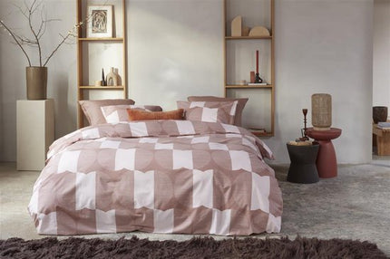 VT Wonen Dekbedovertrek Check Mate Terra 140x200/220 cm