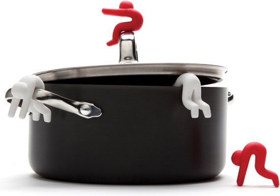 Monkey Business Dekselhouder Lid Sid set van 3 - rood/wit