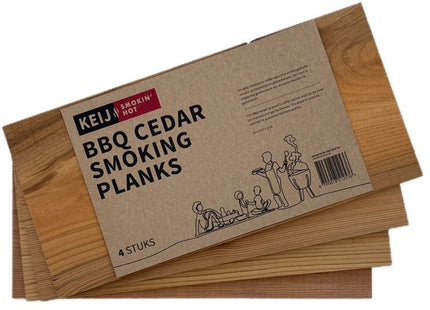 Keij Kamado Smokin' Hot - Cederhouten Rookplanken 4 stuks