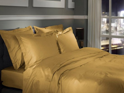 Heckettlane Dekbedovertrek Punto, satijn 140x200/220 cm, Amber gold
