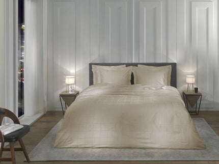 Heckettlane Dekbedovertrek Diamante, satijn 140x200/220 cm, Mojave Sand