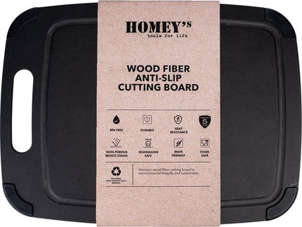 Homey's Snijplank Houtvezel 37x27,5 cm - zwart
