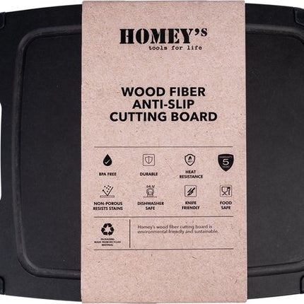 Homey's Snijplank Houtvezel 298x235 mm - zwart