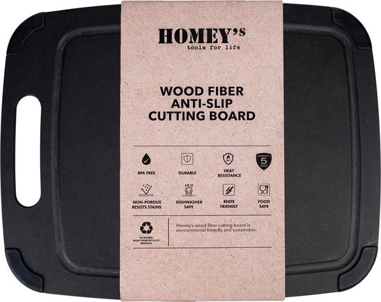 Homey's Snijplank Houtvezel 298x235 mm - zwart