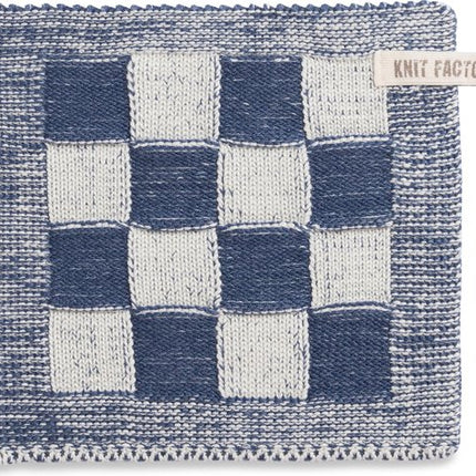 Knit Factory Pannenlap Block - ecru/jeans