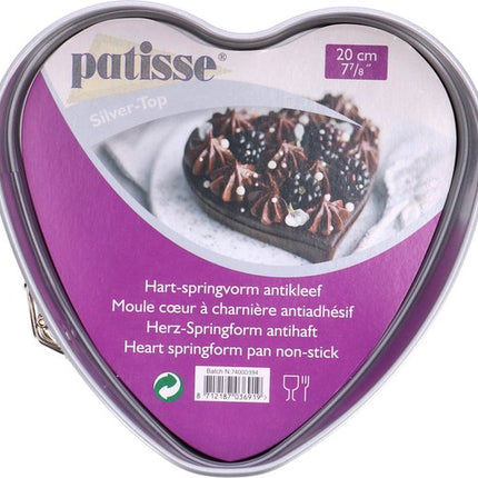 Patisse Silver-Top Hartvormige Springvorm – Ø 20 cm – Antikleef