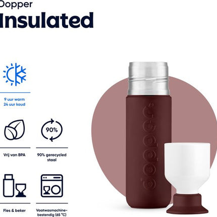 Dopper Insulated Drinkfles - 350 ml - Cedar Brown