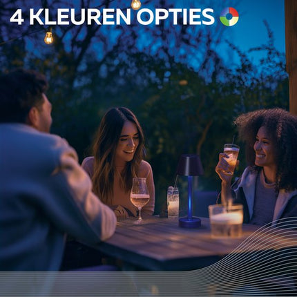 Calex Lucca Oplaadbare Tafellamp - Zwart