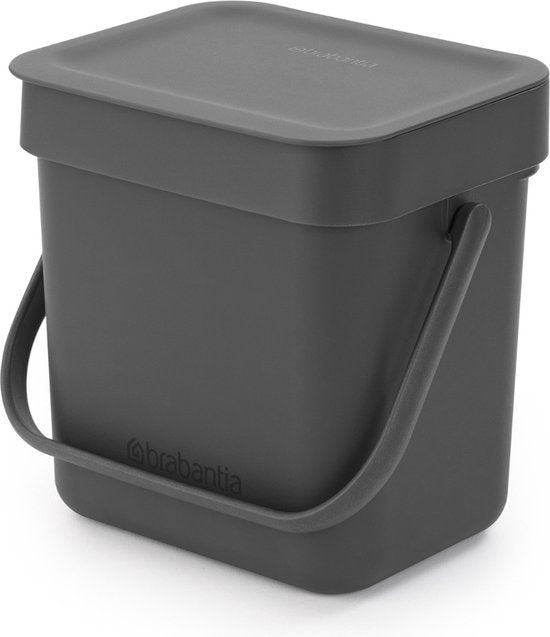 Brabantia Sort & Go afvalemmer - 3 liter - grijs