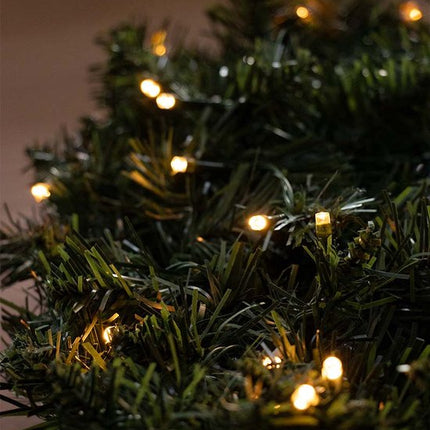 Imperial Krans met LED verlichting - 60x16cm - groen+warm wit