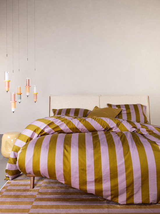 Essenza Dekbedovertrek Minte stripe pale purple 140x200/220 cm
