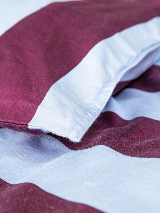 Essenza Dekbedovertrek Minte stripe mauve wine 140x200/220 cm